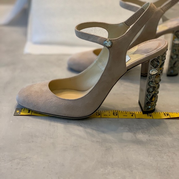 Jimmy Choo Meagan100 Pink Suede Ballet Shoe - Picture 11 of 16